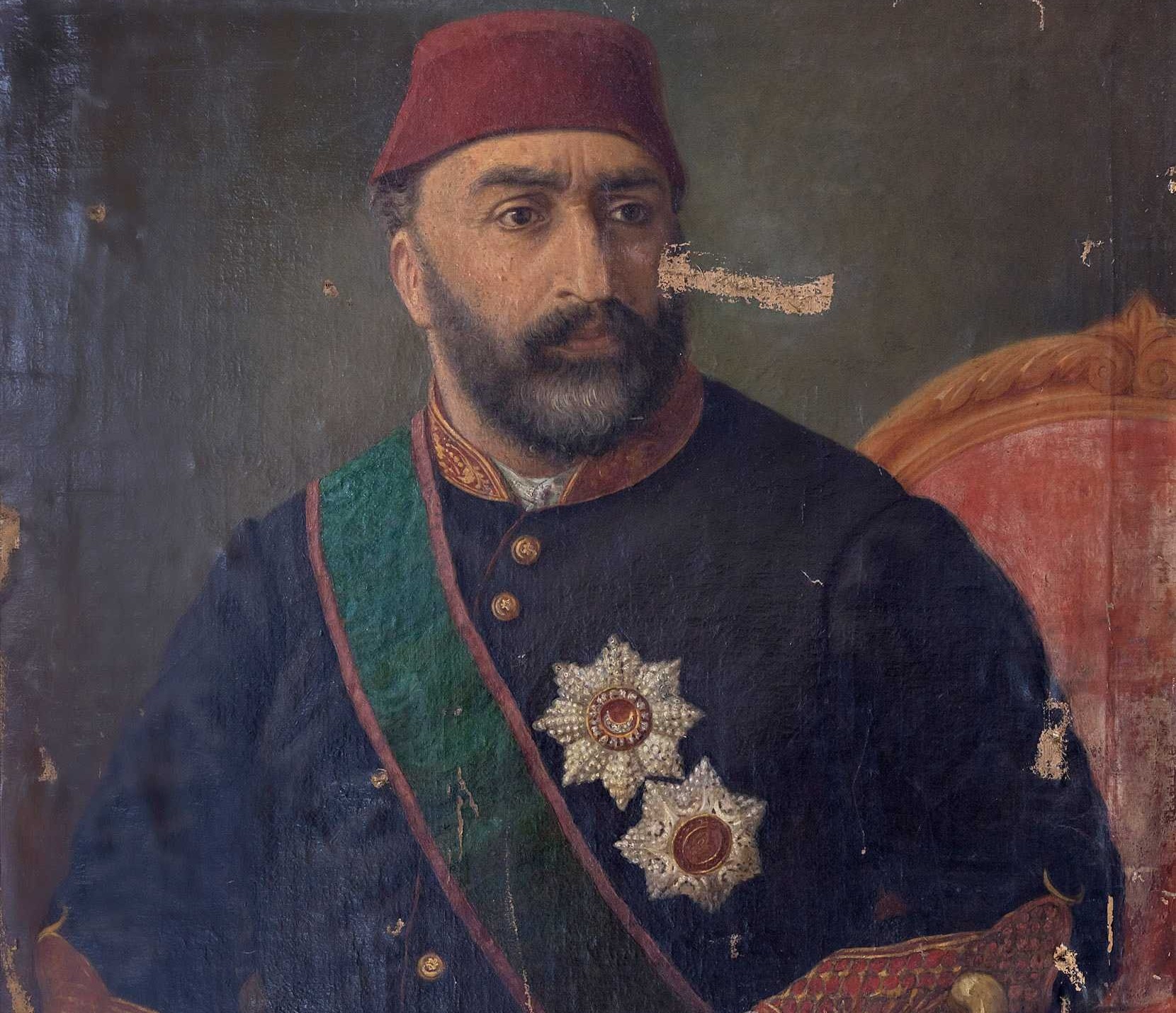 Sultan Abdülaziz'e ait 1869 tarihli portre. (Ankara Resim Heykel Müzesi)