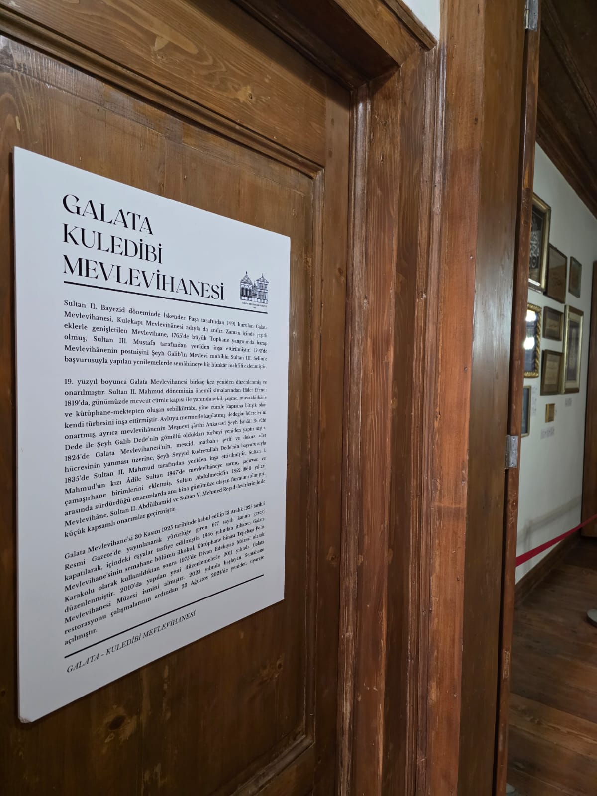 Galata Mevlevihanesi Giriş Kapısı